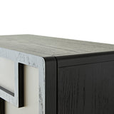 Kamako Cabinet  - Grey Leather Look/Wenge