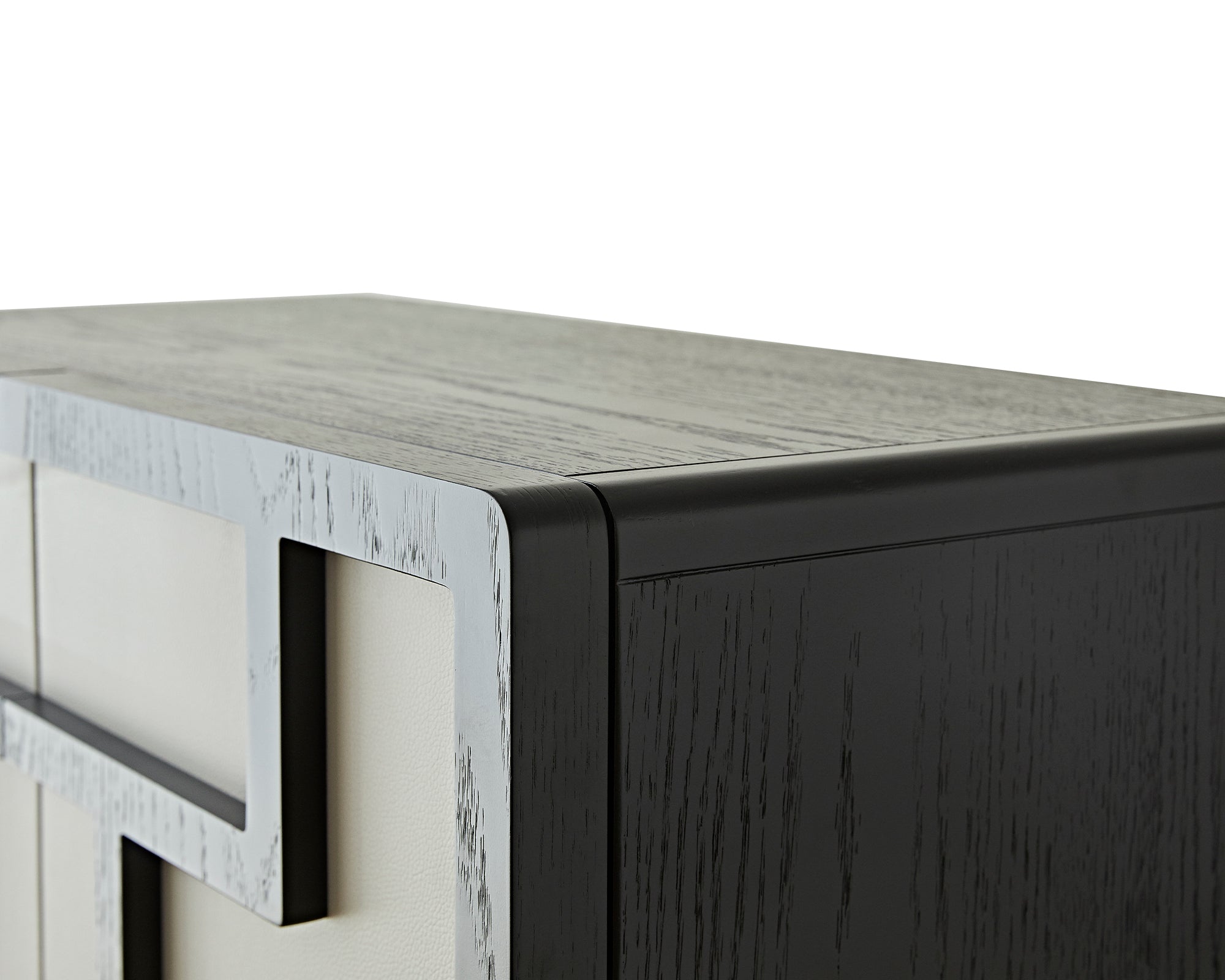 Kamako Cabinet  - Grey Leather Look/Wenge