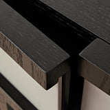 Kamako Cabinet  - Grey Leather Look/Wenge
