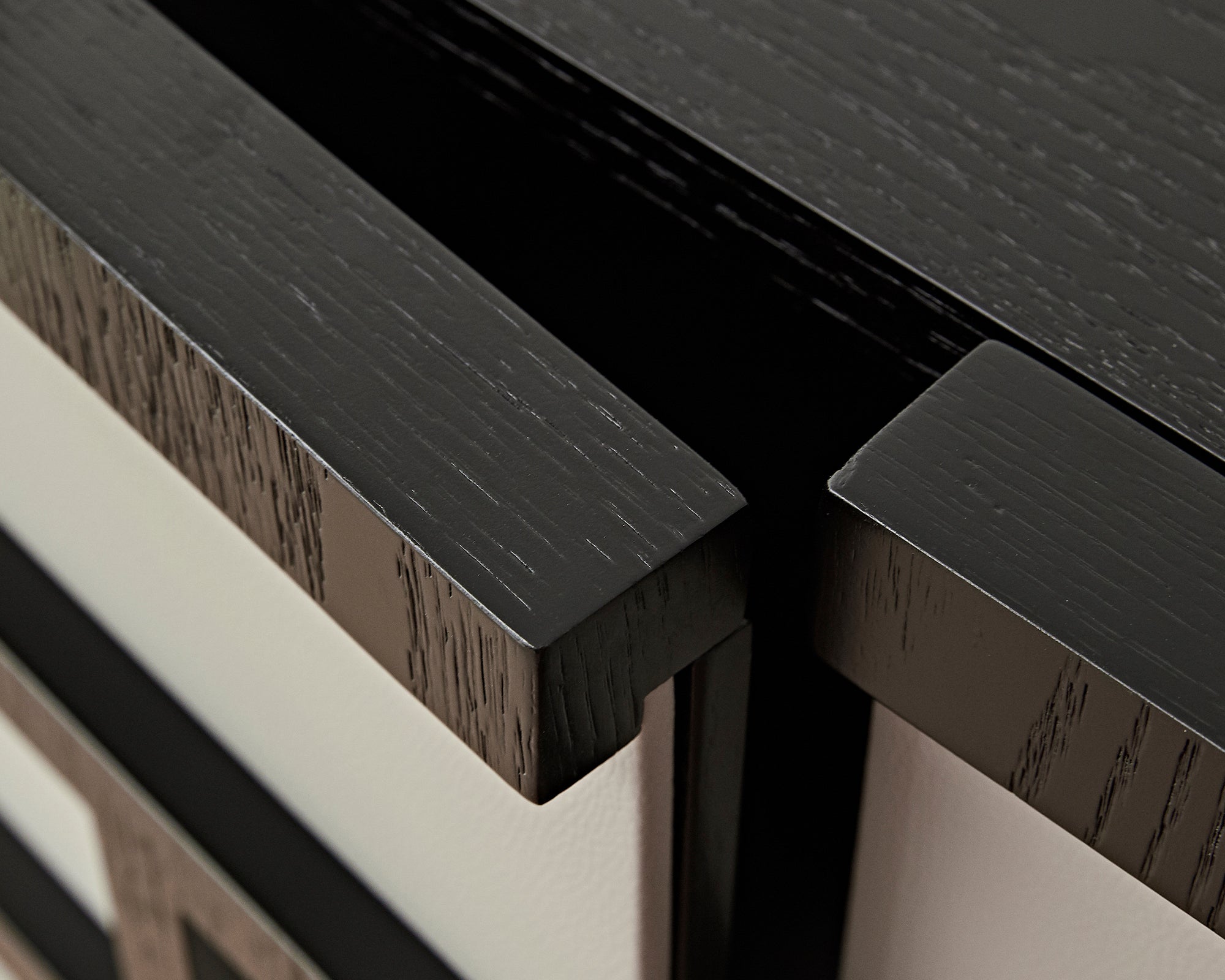 Kamako Cabinet  - Grey Leather Look/Wenge