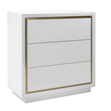 Utopia Chest of Drawer  - White High Gloss/Brushed Brass