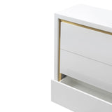 Utopia Chest of Drawer  - White High Gloss/Brushed Brass
