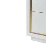 Utopia Chest of Drawer  - White High Gloss/Brushed Brass