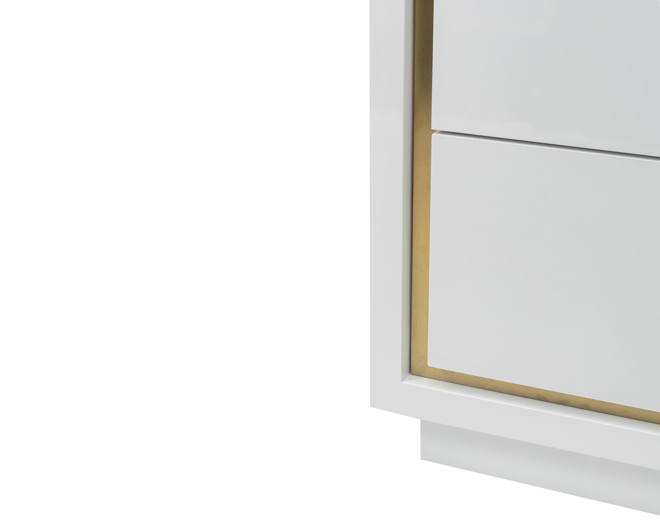 Utopia Chest of Drawer  - White High Gloss/Brushed Brass