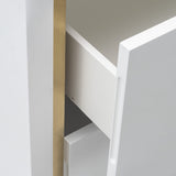 Utopia Chest of Drawer  - White High Gloss/Brushed Brass