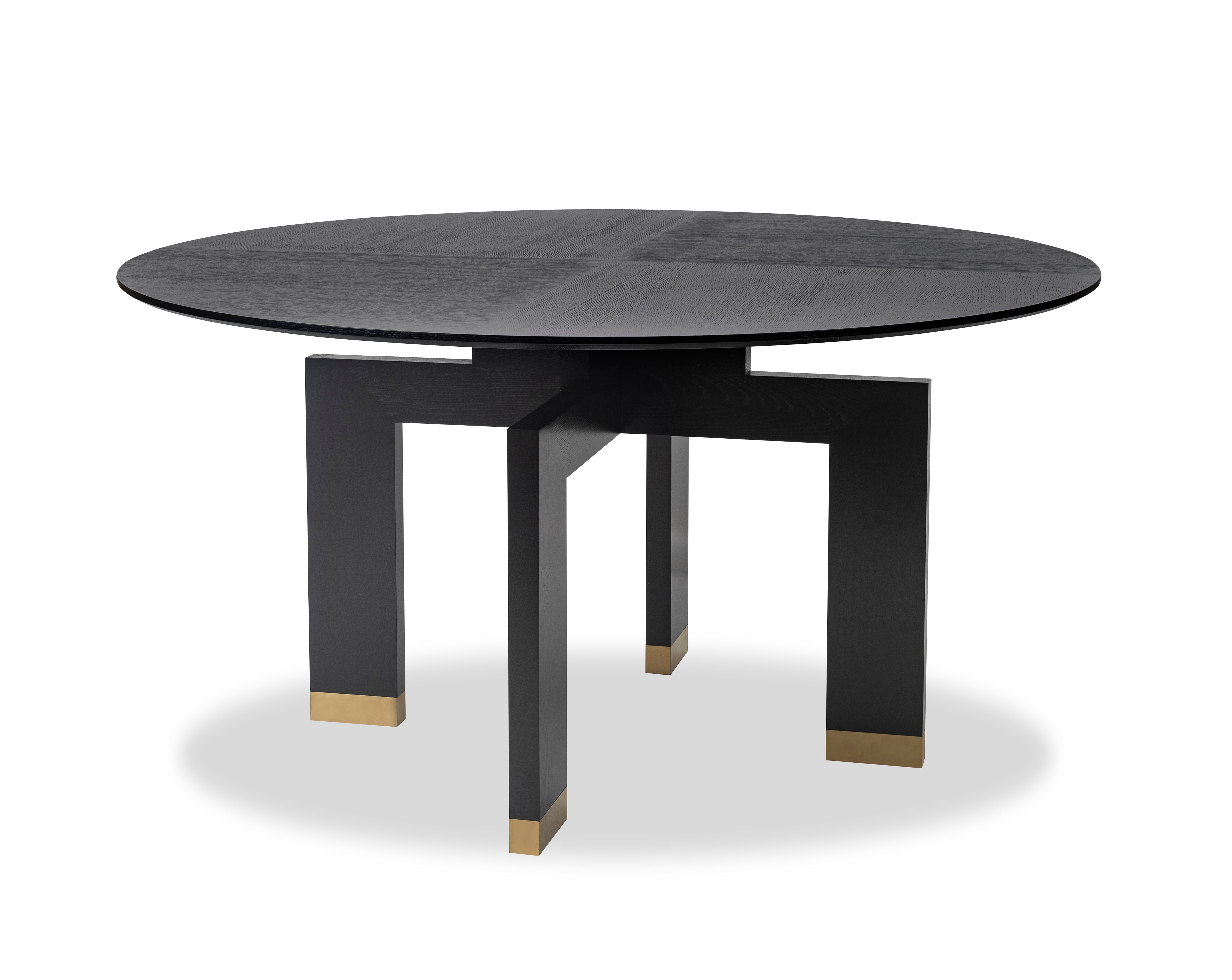 Ponte Dining Table D1500  - Wenge/Polished Brass