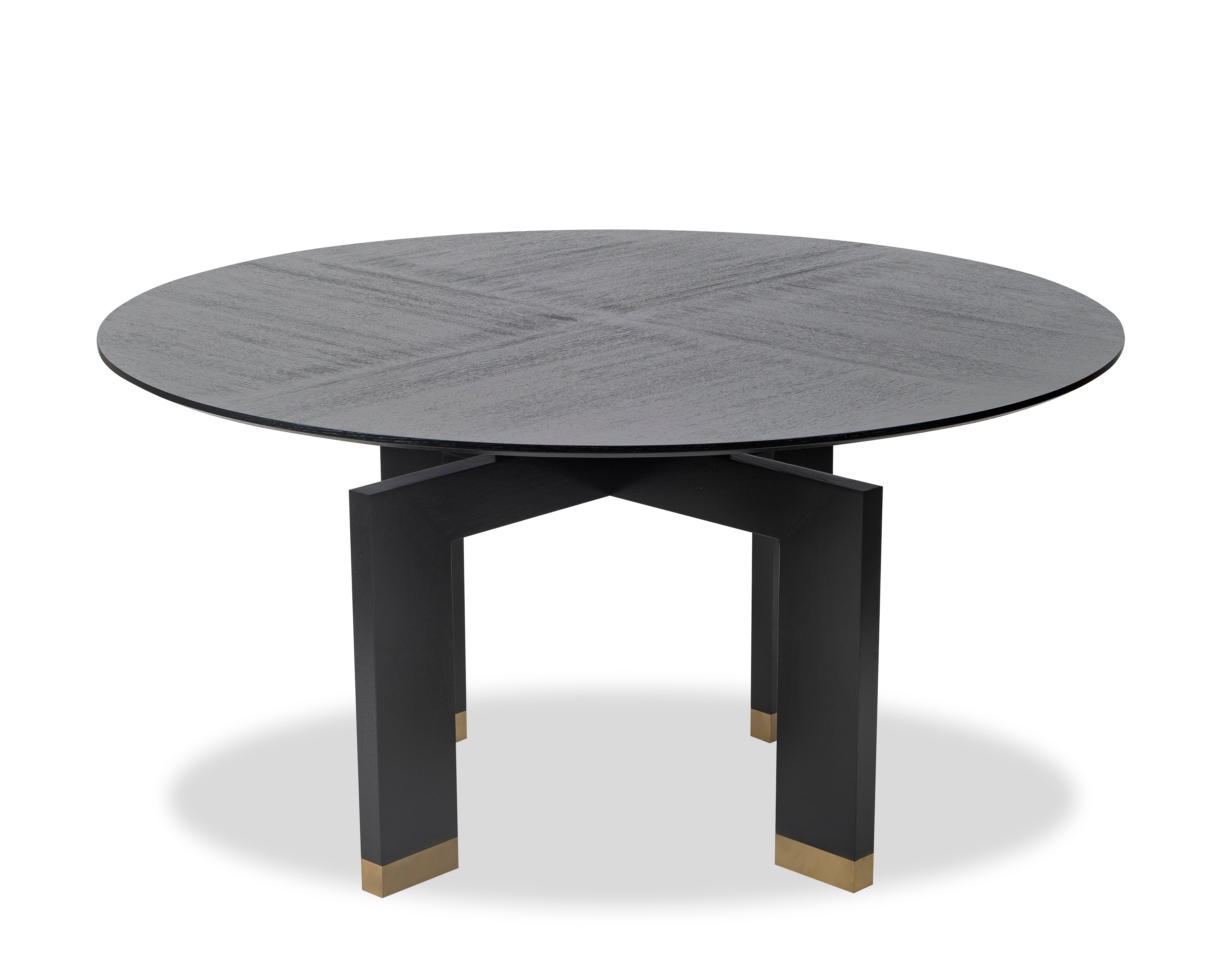 Ponte Dining Table D1500  - Wenge/Polished Brass