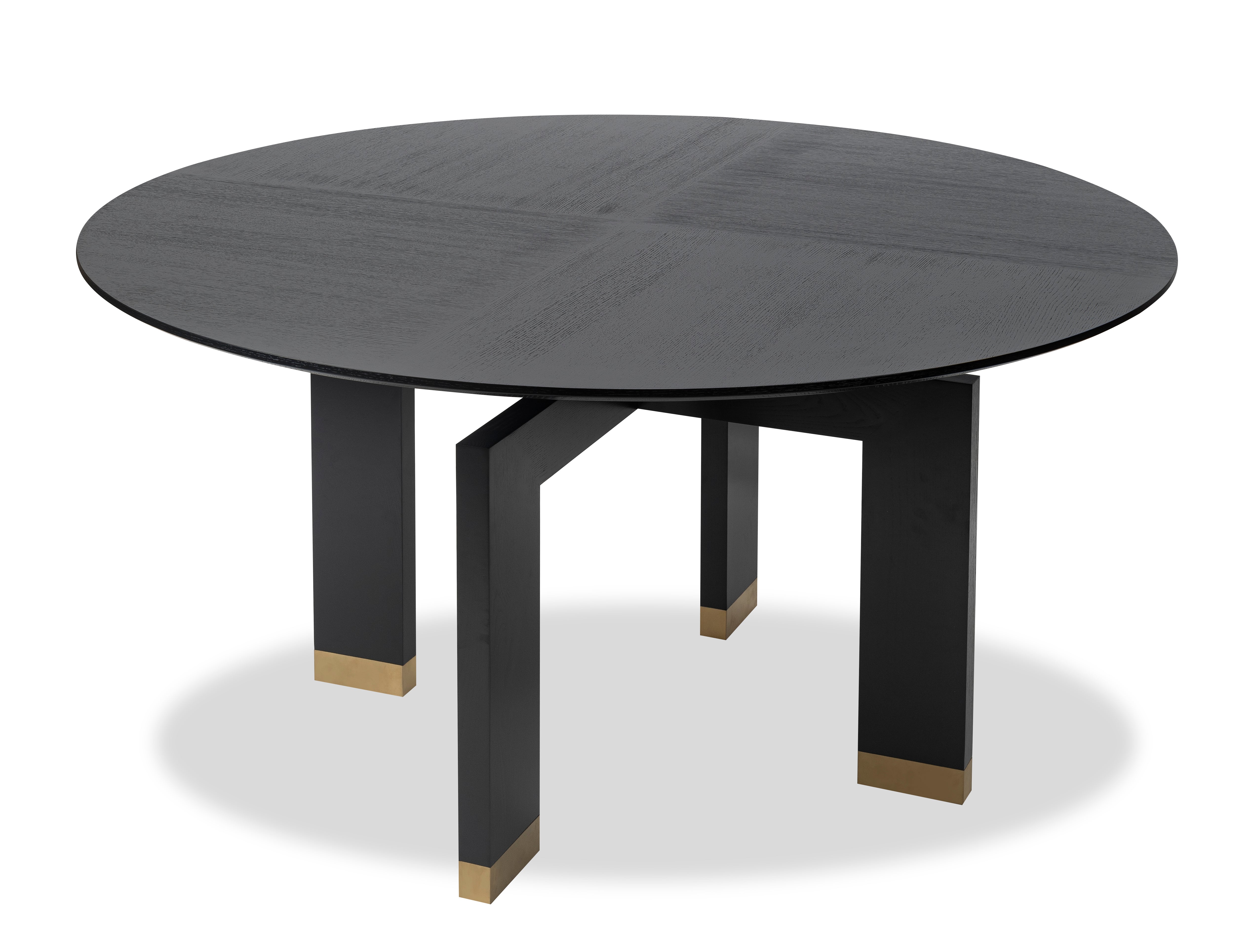 Ponte Dining Table D1500  - Wenge/Polished Brass