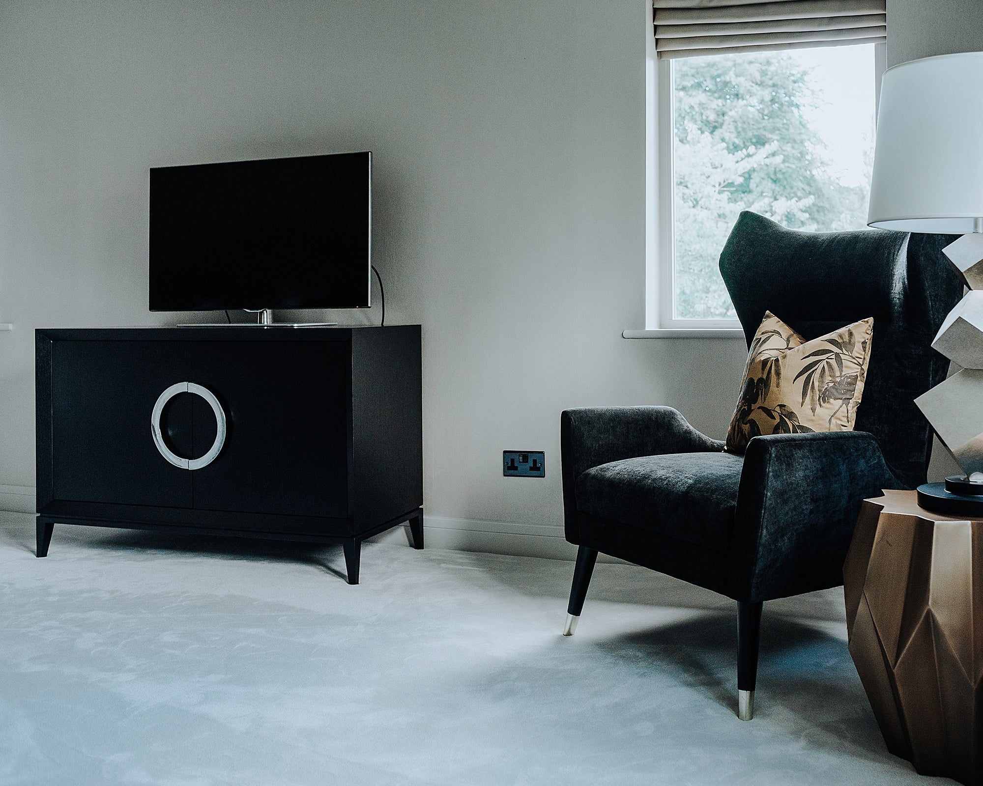 Liang & Eimil Rochel Sideboard with Quartered Oak Veneer and Chrome