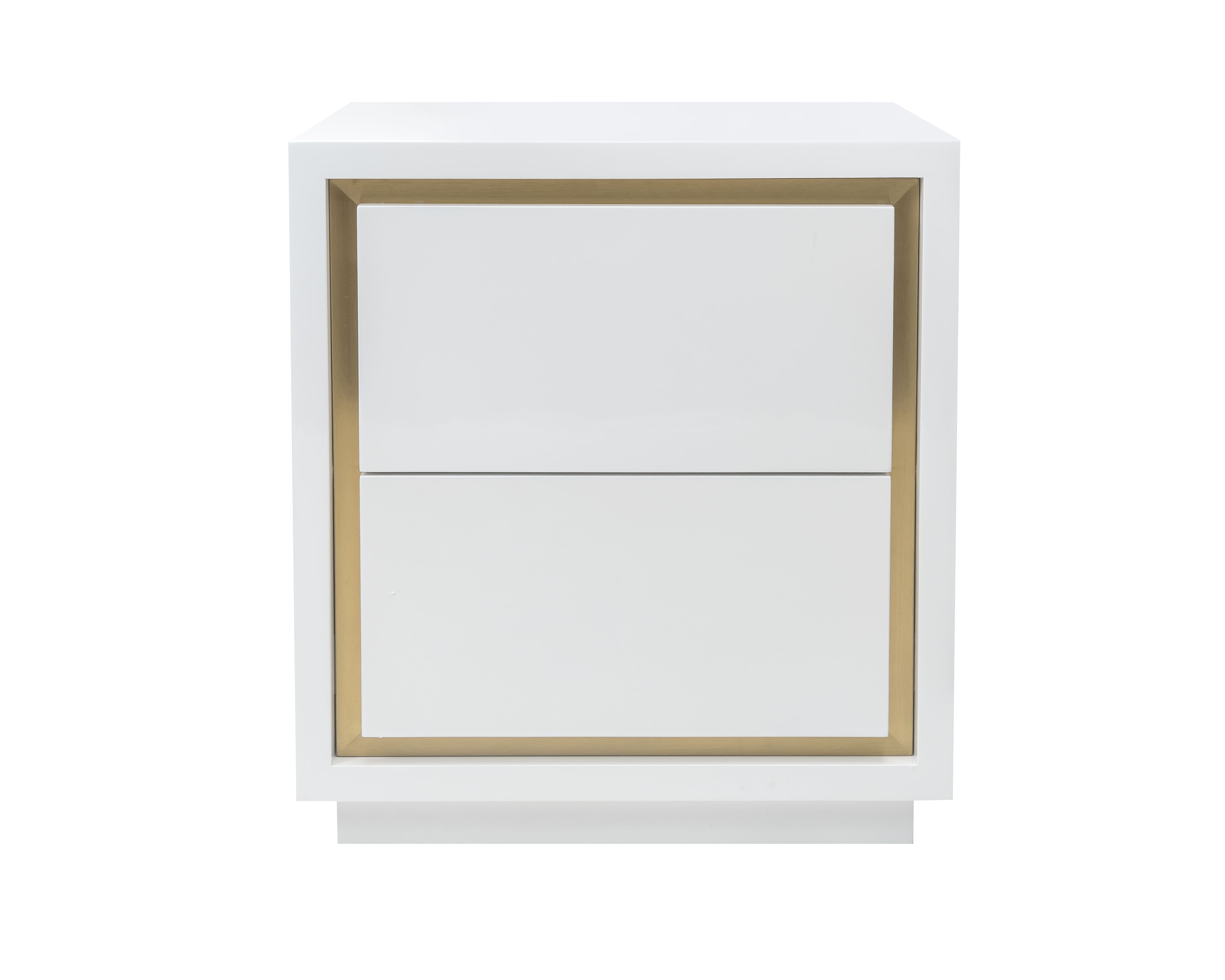 Liang & Eimil Utopia Bedside Table with White Lacquer and Brushed Brass