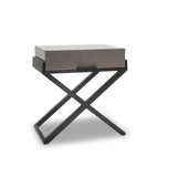 Boston Bedside Table  - Taupe High Gloss /Wenge