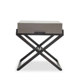 Boston Bedside Table - Taupe High Gloss