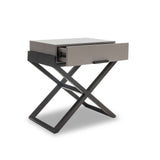 Boston Bedside Table - Taupe High Gloss