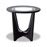 Sculpto Side Table  - Clear Glass/Wenge