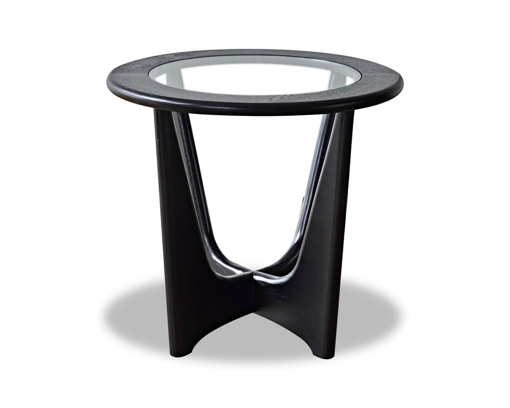 Sculpto Side Table  - Clear Glass/Wenge