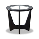 Sculpto Side Table  - Clear Glass/Wenge