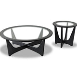 Sculpto Side Table  - Clear Glass/Wenge
