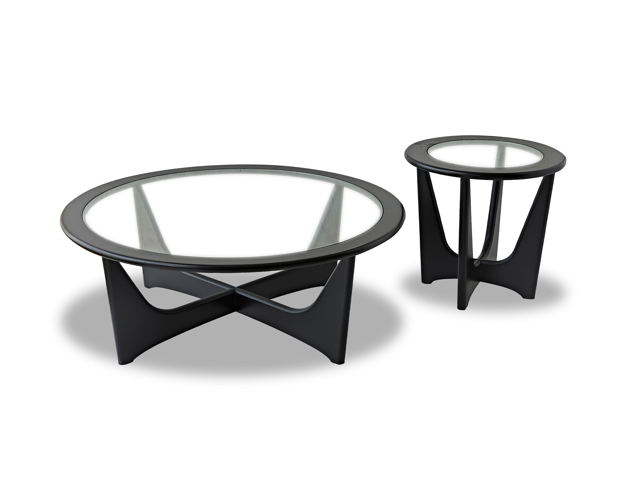 Sculpto Side Table  - Clear Glass/Wenge