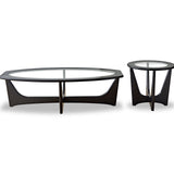 Sculpto Side Table  - Clear Glass/Wenge