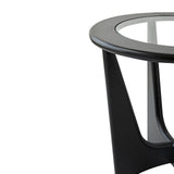 Sculpto Side Table  - Clear Glass/Wenge
