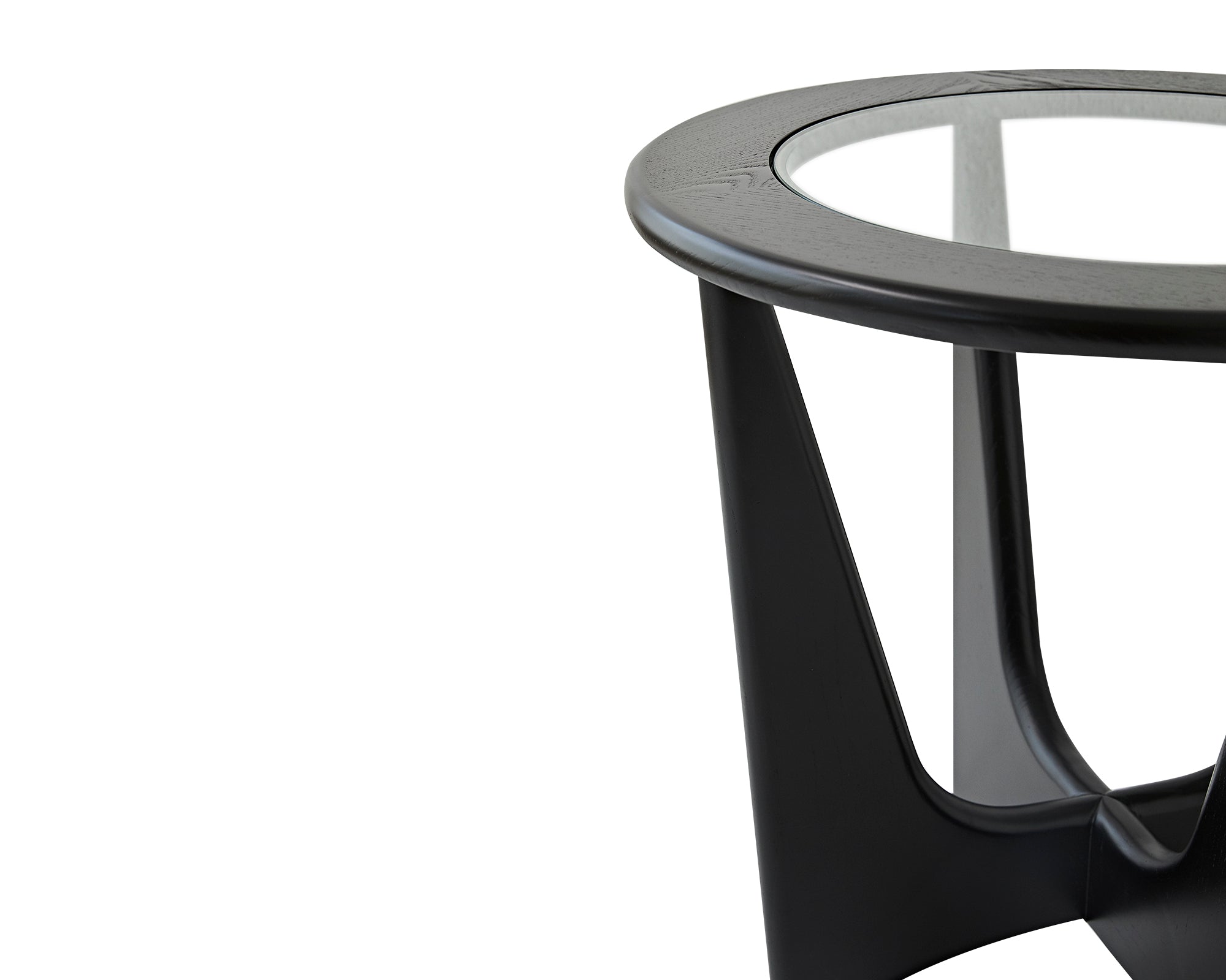 Sculpto Side Table  - Clear Glass/Wenge