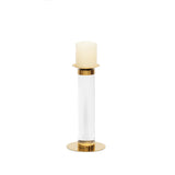 Pillar Candle Holder (Small) - Polished Brass Finish and Acrylic