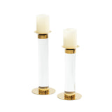 Pillar Candle Holder (Small) - Polished Brass Finish and Acrylic