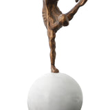 Athletic Sculpture - Bronze and White Marble