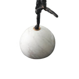 Handstand Sculpture - Dark Bronze Iron/White Marble