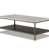 Max Coffee Table  - White Marble/Painted Brass