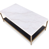 Max Coffee Table  - White Marble/Painted Brass