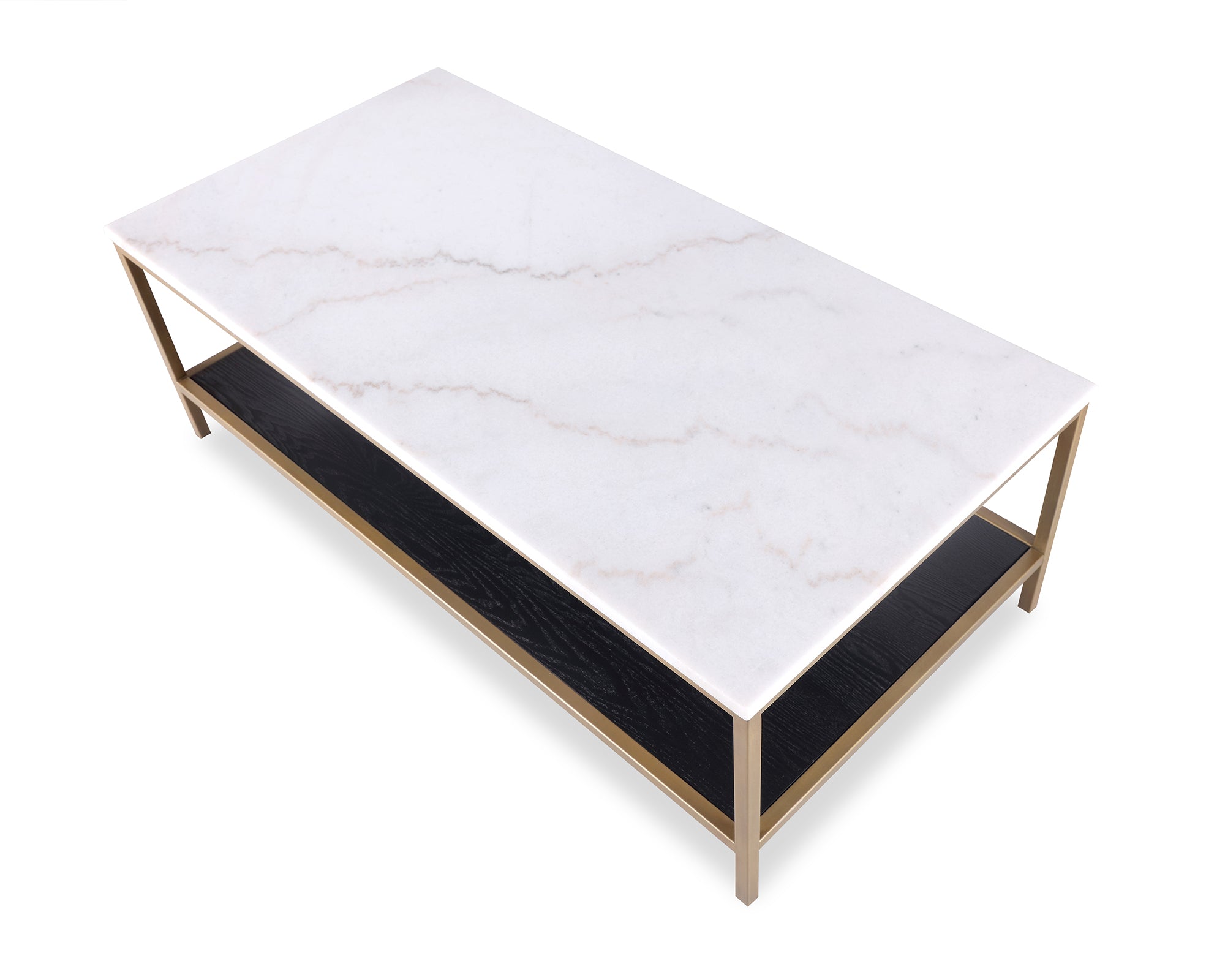 Max Coffee Table  - White Marble/Painted Brass