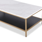 Max Coffee Table  - White Marble/Painted Brass