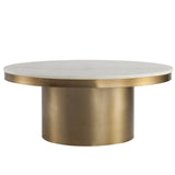 Camden Coffee Table  - White Marble/Brushed Brass