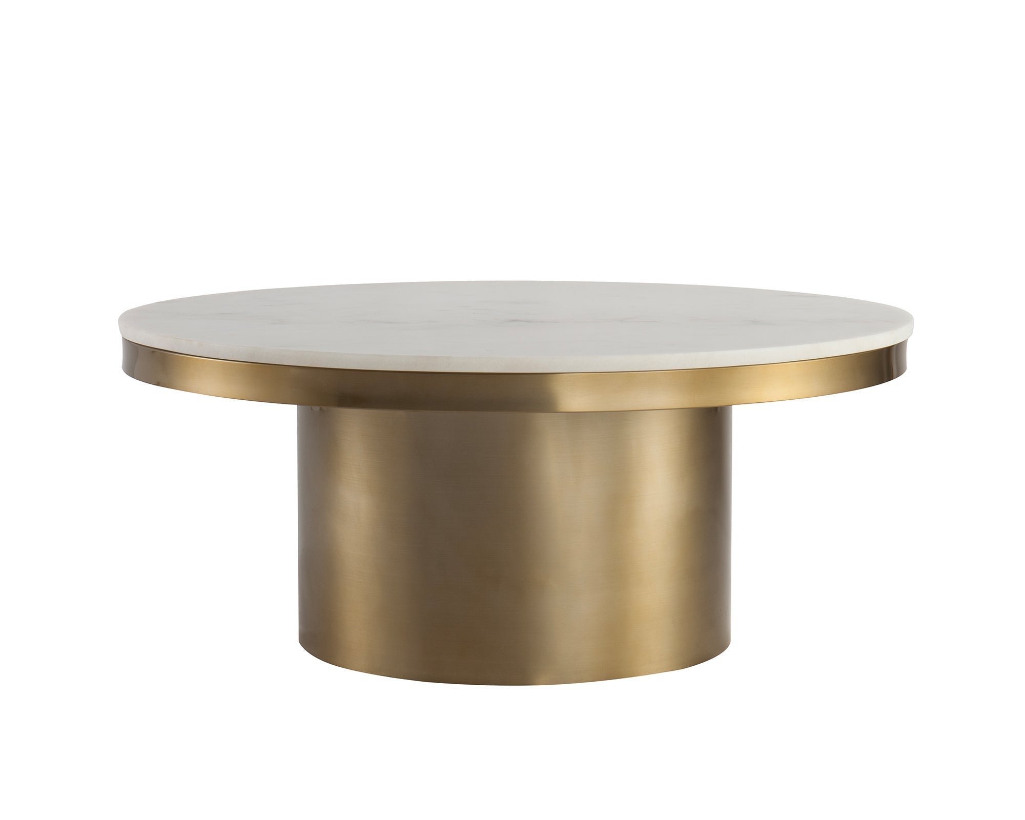 Camden Coffee Table  - White Marble/Brushed Brass