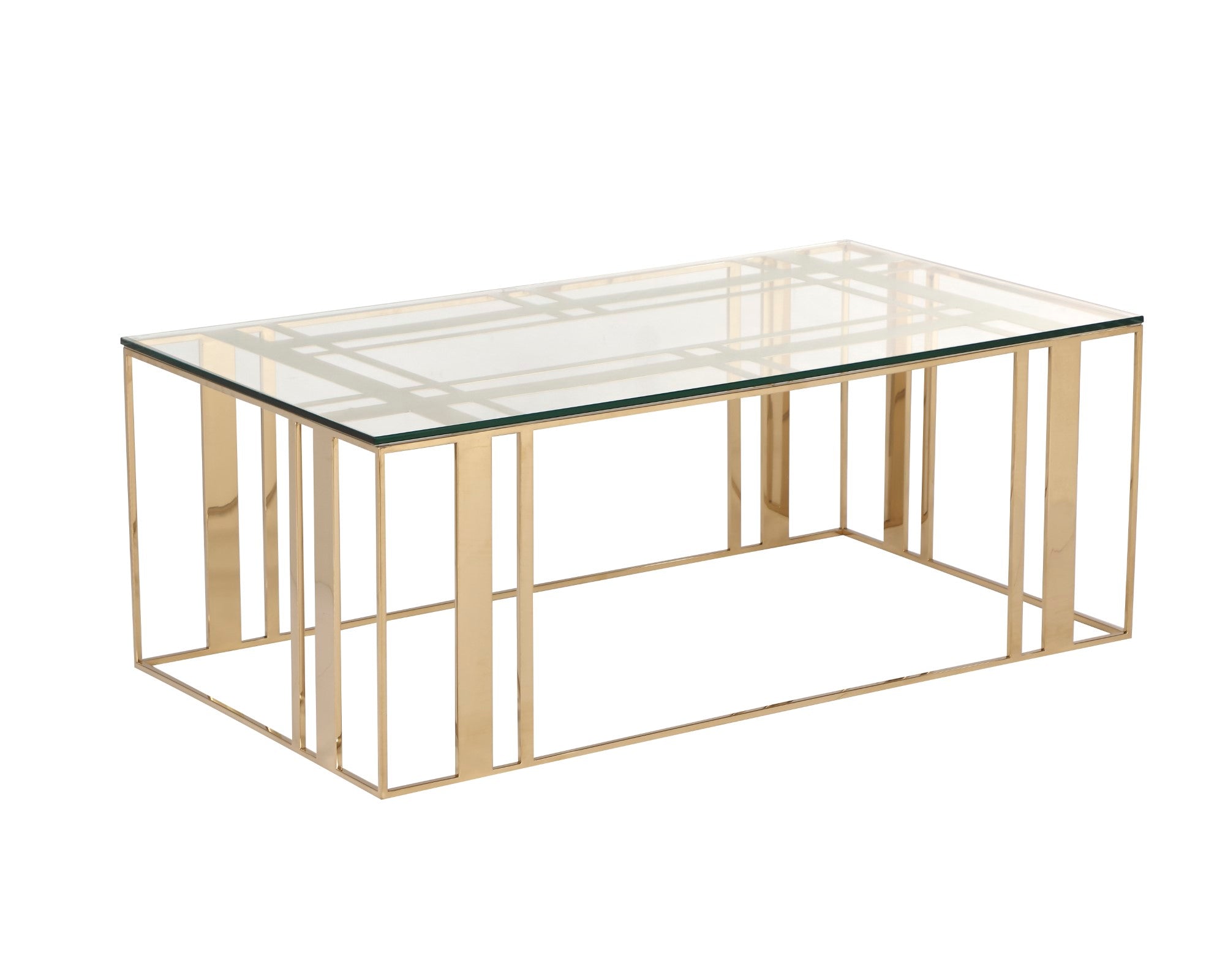 Lafayette Coffee Table  - Glass/Polished Brass
