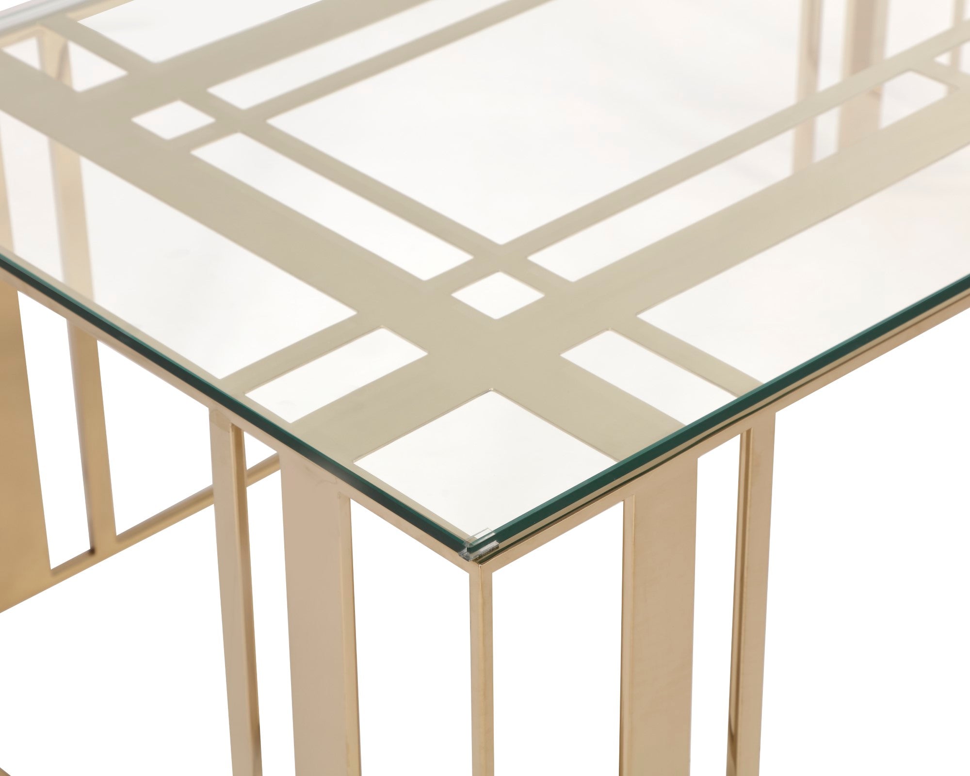Lafayette Coffee Table  - Glass/Polished Brass