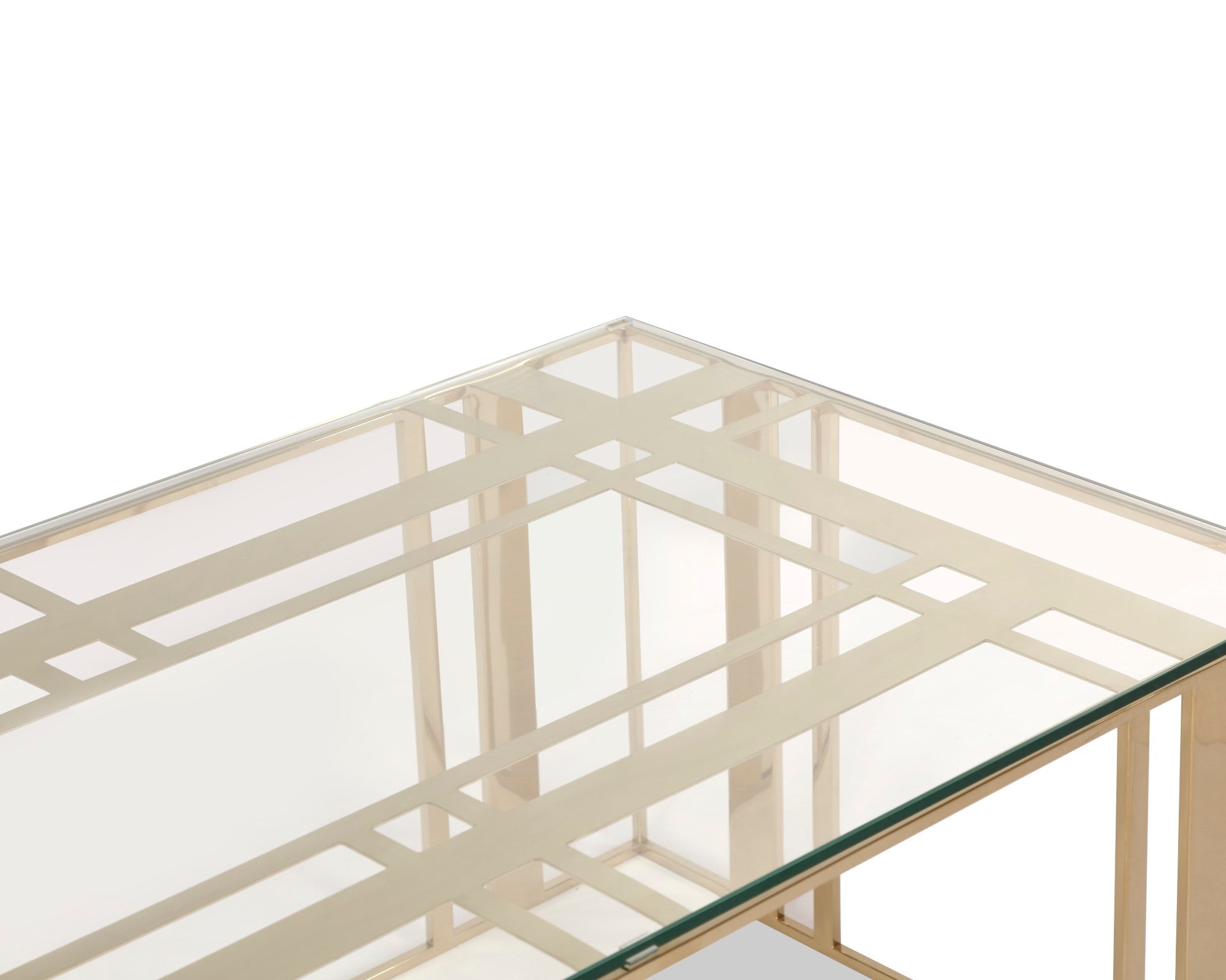 Lafayette Coffee Table  - Glass/Polished Brass
