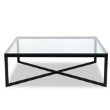 Musso Coffee Table  - Clear Glass/Matt Black