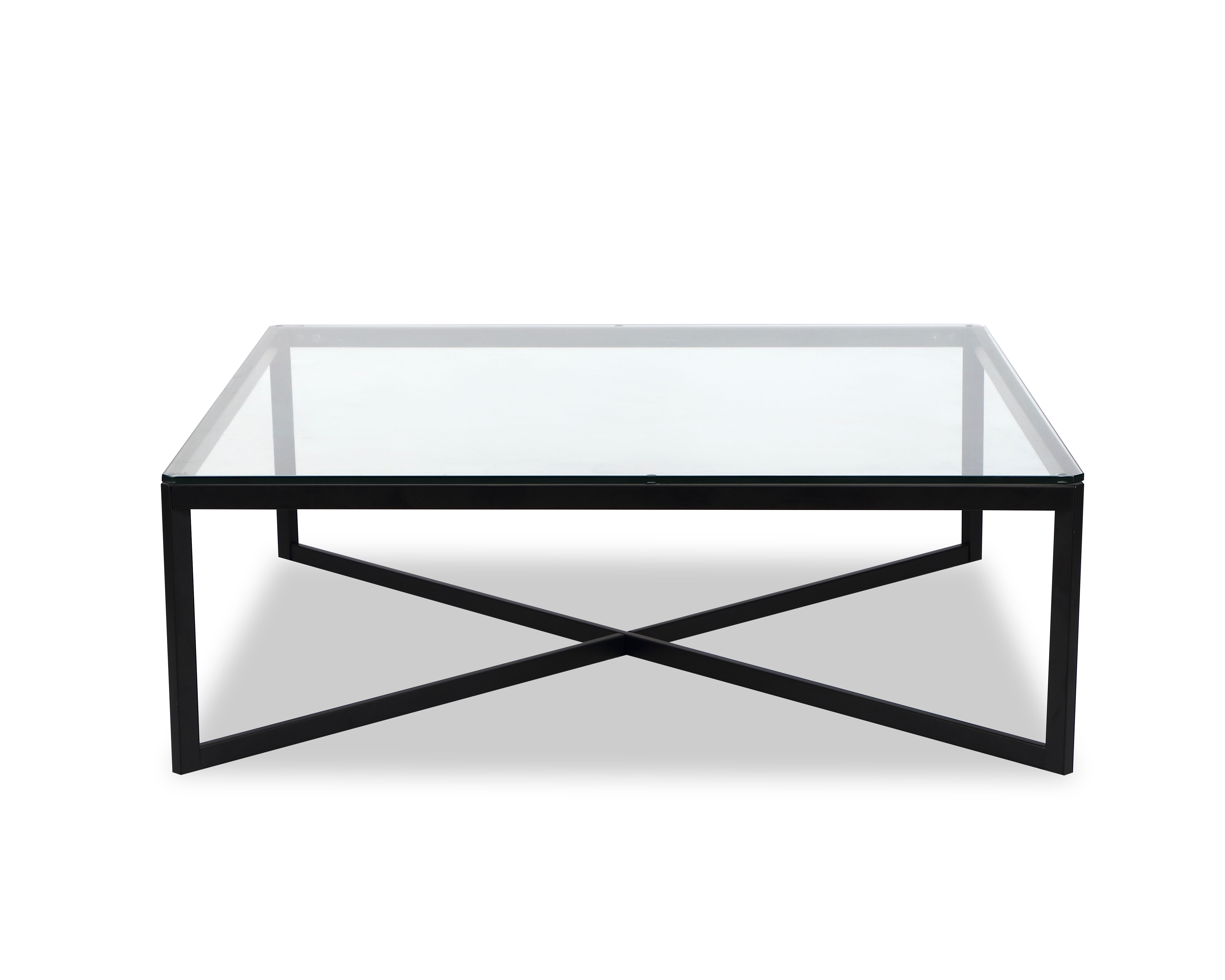 Musso Coffee Table  - Clear Glass/Matt Black
