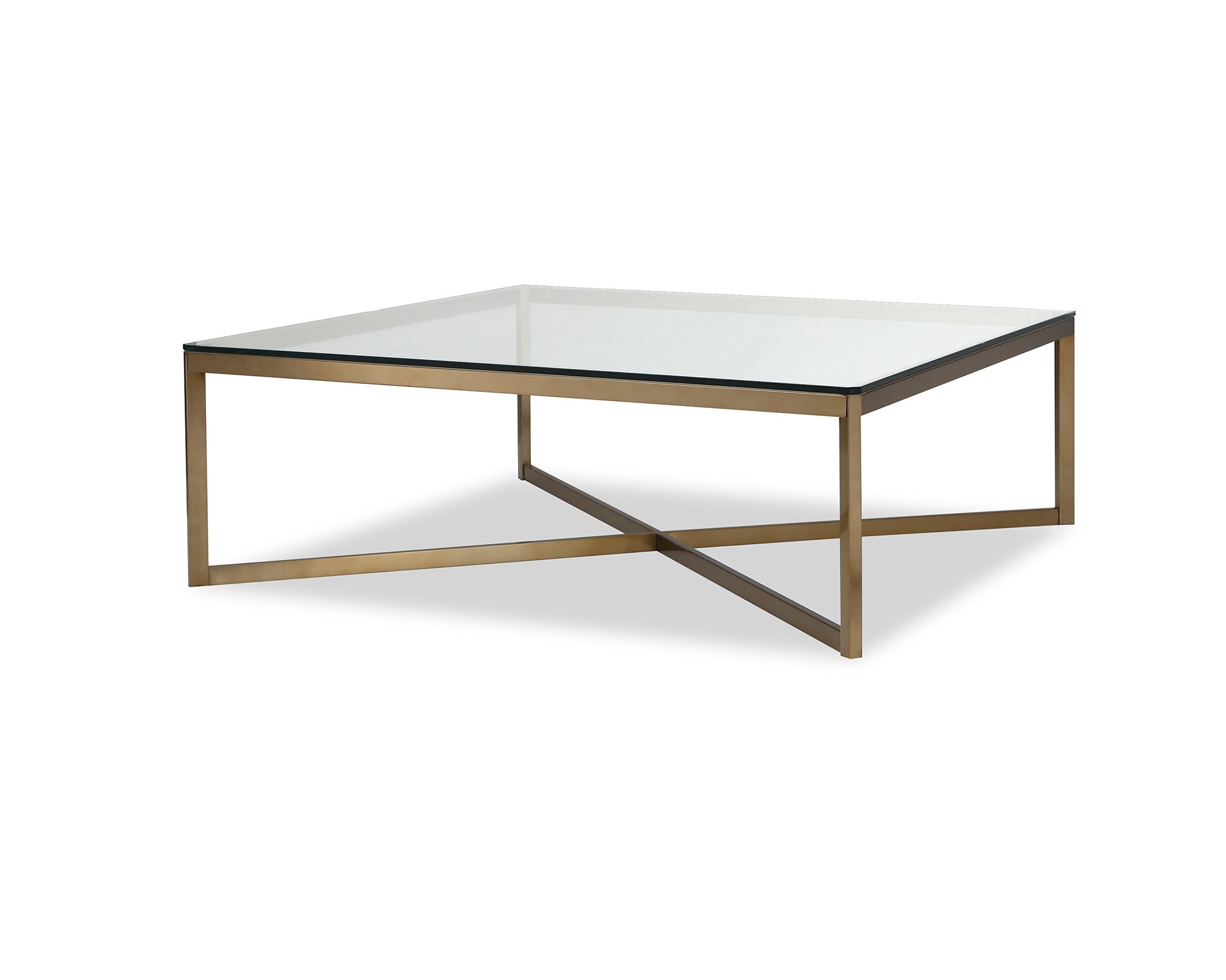 Musso Coffee Table  - Clear Glass/Brushed Brass