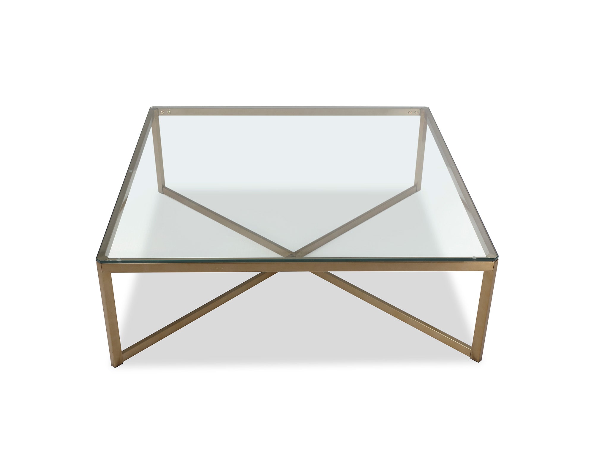 Musso Coffee Table  - Clear Glass/Brushed Brass
