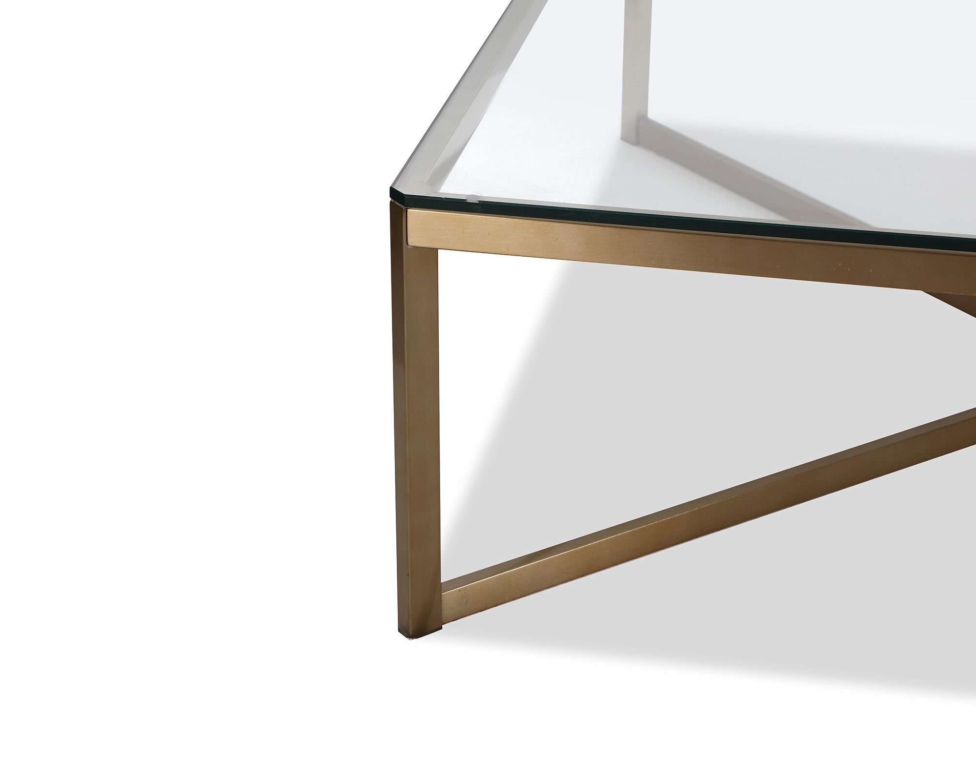Musso Coffee Table  - Clear Glass/Brushed Brass