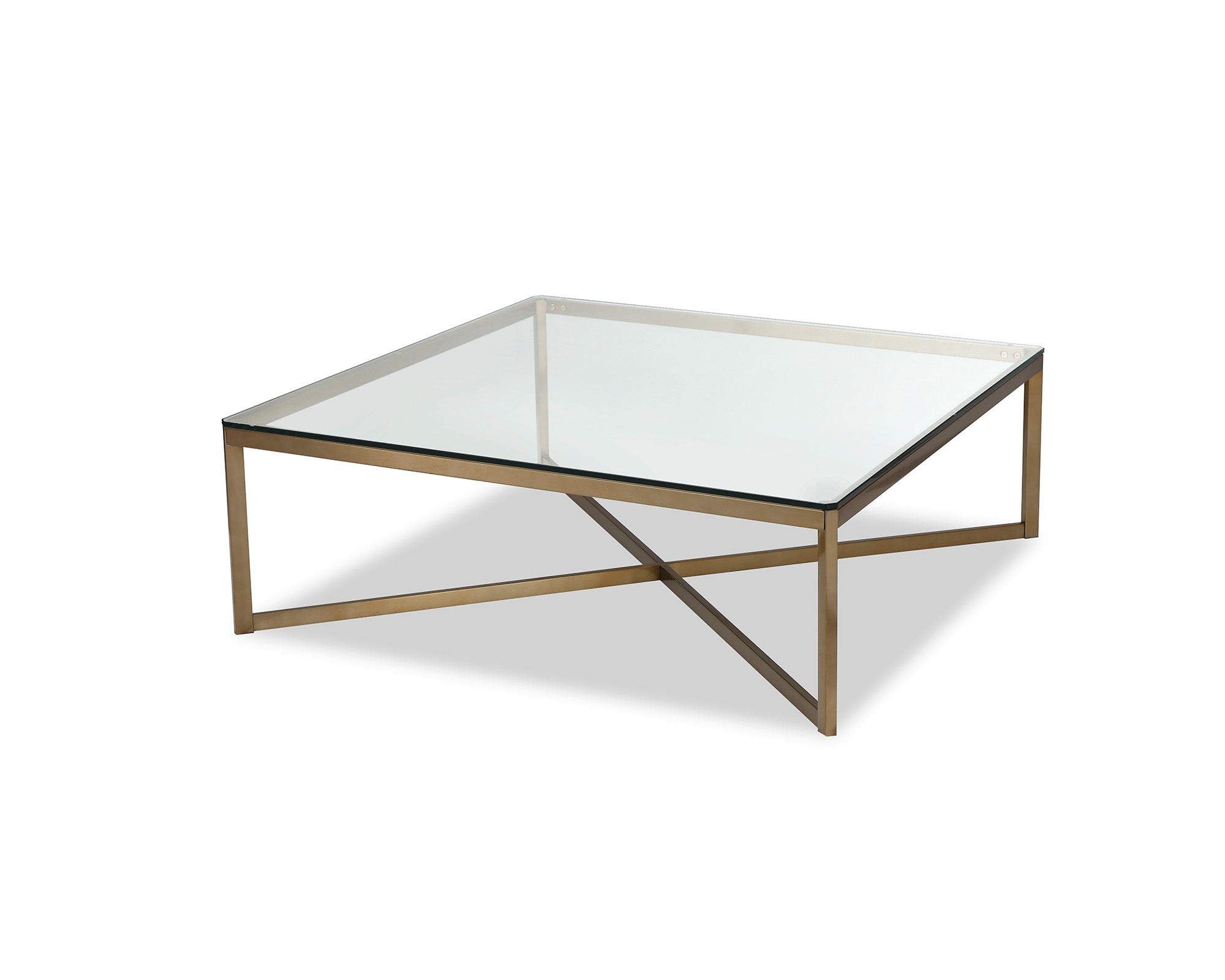 Musso Coffee Table  - Clear Glass/Brushed Brass