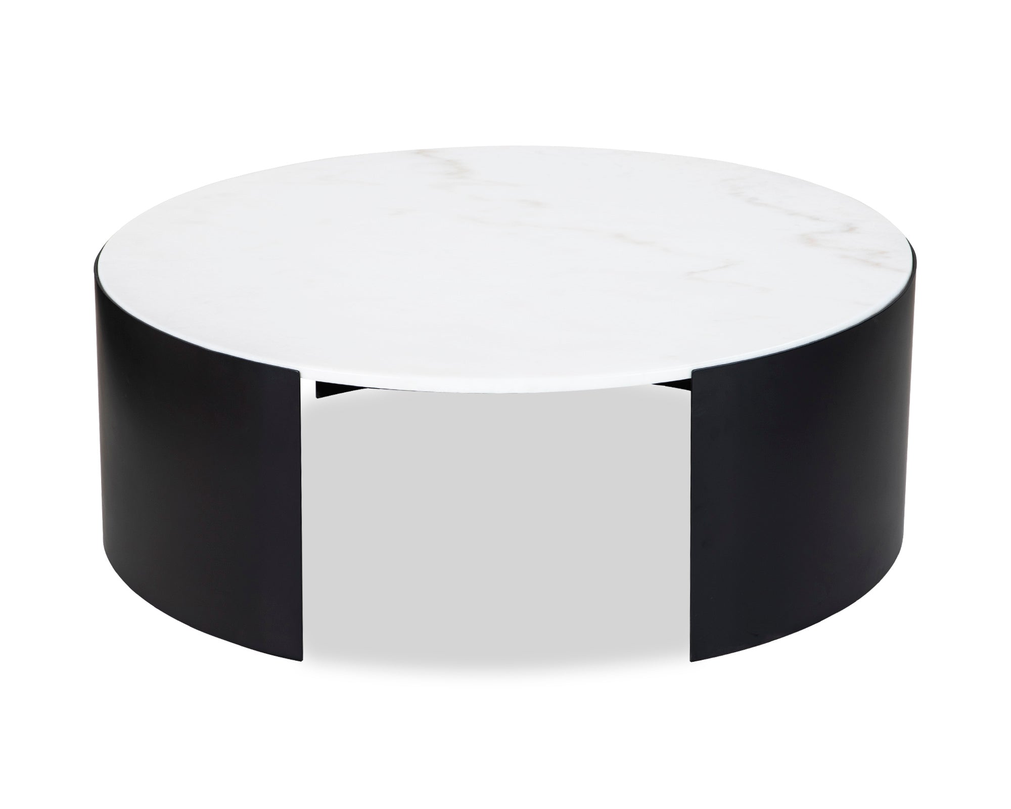 Samba Coffee Table  - White Marble/Industrial Brown