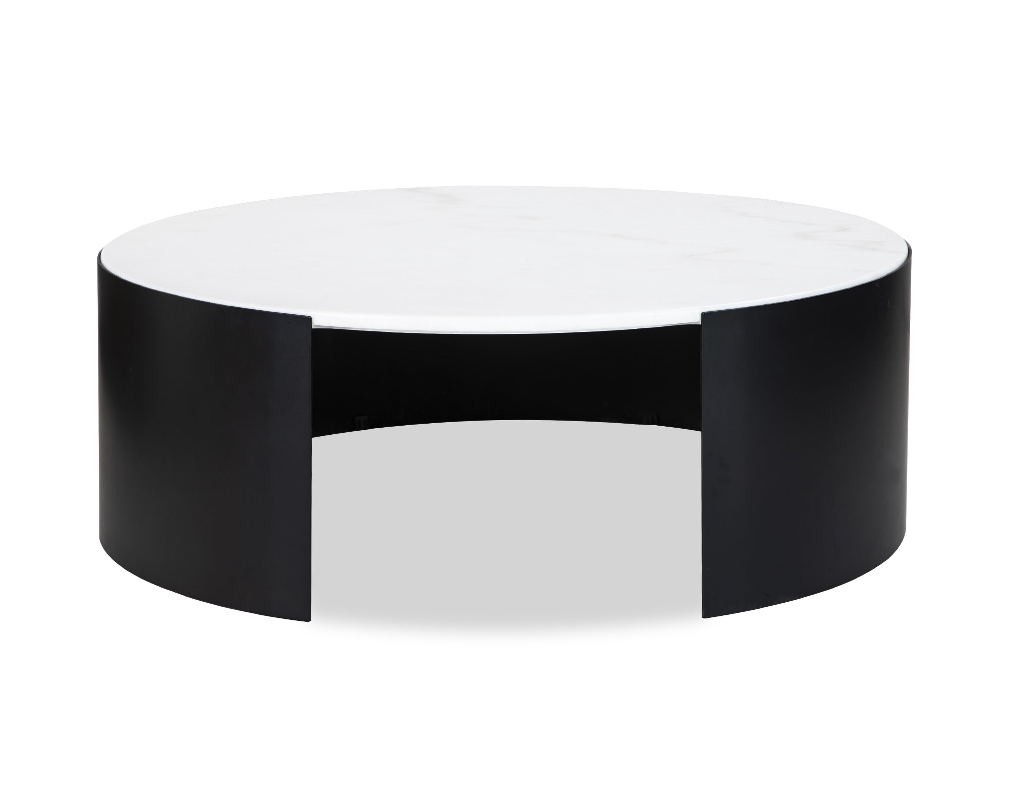 Samba Coffee Table  - White Marble/Industrial Brown