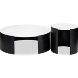 Samba Coffee Table  - White Marble/Industrial Brown