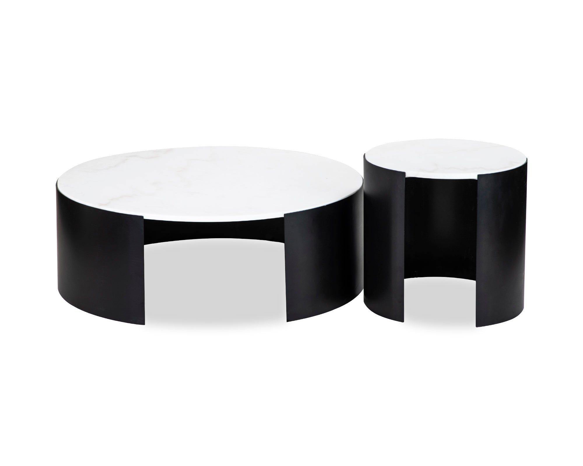 Samba Coffee Table  - White Marble/Industrial Brown