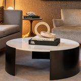 Samba Coffee Table  - White Marble/Industrial Brown