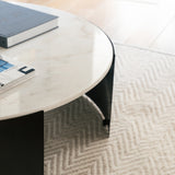 Samba Coffee Table  - White Marble/Industrial Brown